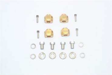 BRASS WHEEL HEX ADAPTERS 9MM -20PC SET GPM TRX TRX4 DEFENDER BRONCO BLAZER MB G-500