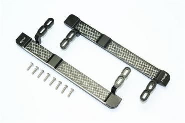 ALUMINUM SIDE STEPS (RETICULATED PATTERN) -10PC SET BLACK GPM TRX TRX4 DEFENDER