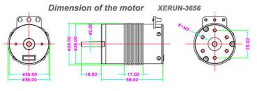 Xerun Brushless Motor 3656 4000KV Sensored für 1/10 SCT