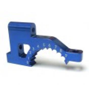 KM-Racing K8 Aluminium Bulkhead hinten oben (blau)