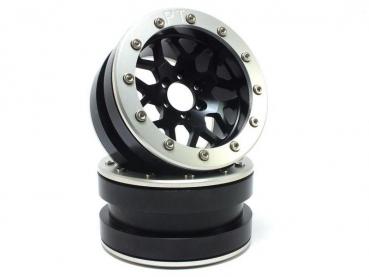 Beadlock Wheels PT-MESH black/silver 2.2 (2) ohne Radnabe