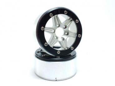 Beadlock Wheels SIXSTAR silber/schwarz 1.9 (2) ohne Radnabe