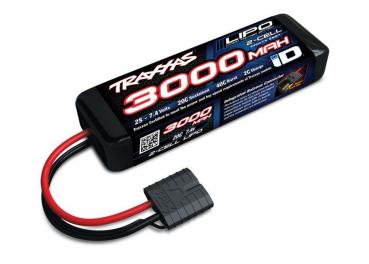 LiPo Power Cell 3000mAh 7,4V 2s 20C TRAXXAS mit iD-Stecker (L155xH25xB45mm)