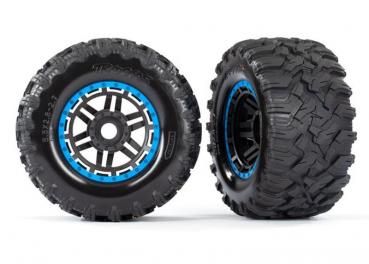 REIFEN AUF FELGE MONTIERT FELGE SCHWARZ/BLAU MAXX ALL-TERRAI TRAXXAS