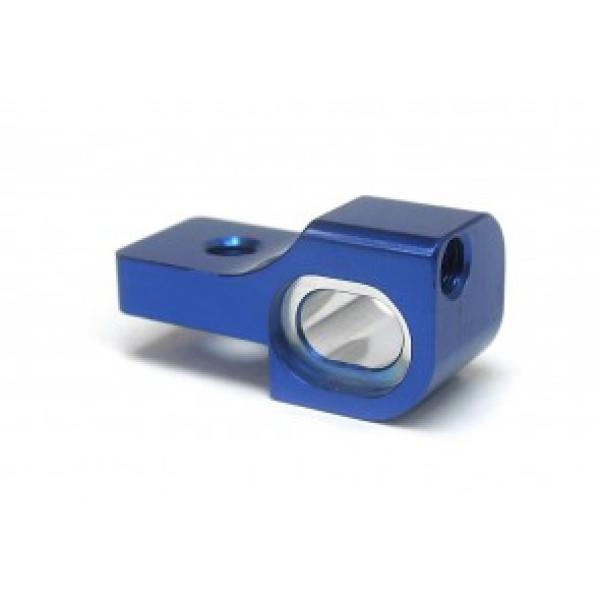 KM-Racing K8 Aluminium Querlenkerhalter vorne unten hinten links (blau)