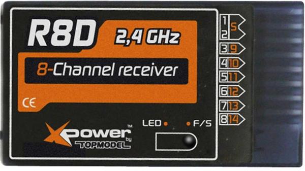 TOPMODEL FRANCE XPOWER R8 D 2,4GHZ FASST MICRO RECEIVER