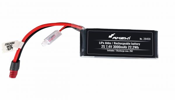 LiPo Akku 2S 7,4V 3000mAh 25C T-Stecker (TRX Mini Maxx)