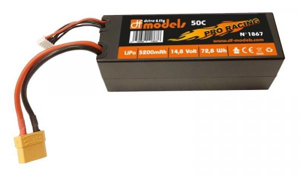 Lipo Akku 14,8 Volt - 5200mAh, 50C, XT90 - eckig