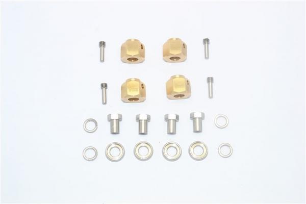 BRASS WHEEL HEX ADAPTERS 9MM -20PC SET GPM TRX TRX4 DEFENDER BRONCO BLAZER MB G-500