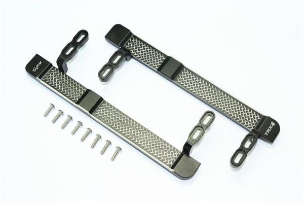 ALUMINUM SIDE STEPS (RETICULATED PATTERN) -10PC SET BLACK GPM TRX TRX4 DEFENDER