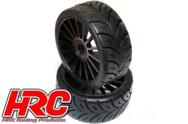 Reifen - 1/8 Buggy - montiert - Schwarze Felgen - 17mm Hex - Rally Game SPORT Radials (2 Stk.)