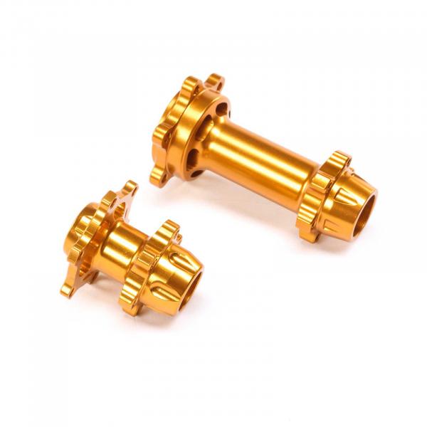 Aluminum Hub Set, Machined, Gold: Promoto-MX