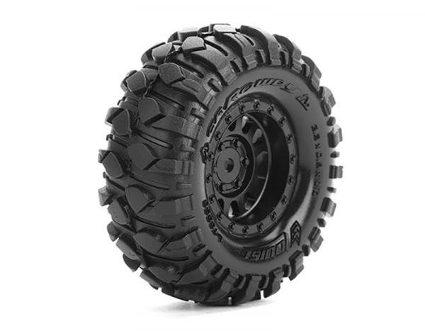 CR-Rowdy Reifen supersoft auf 1.0 Felge schwarz 7mm (2) LOUISE 1/18-1/24 Mini-Crawler - TRX-4M, SCX24