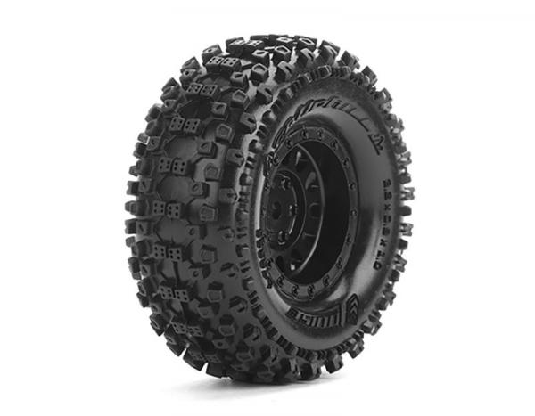 CR-Uphill Reifen supersoft auf 1.0 Felge schwarz 7mm (2) LOUISE 1/18-1/24 Mini-Crawler - TRX-4M, SCX24