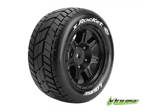 X-ROCKET SPORT-REIFEN FELGE SCHWARZ 24MM TRAXXAS X-MAXX / LOUISE MFT