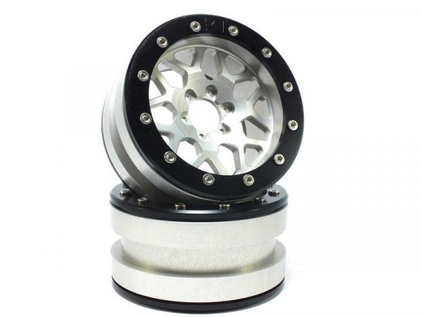 Beadlock Wheels PT-MESH silver/black 2.2 (2) ohne Radnabe