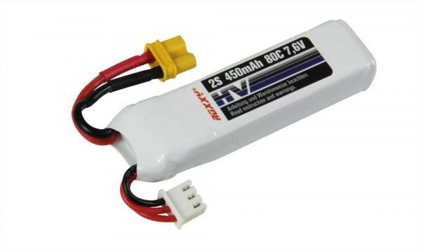 LiPo-HV-Akku ROXXY 2S-450mAh, 7.6V, 64x17x13mm, 28g