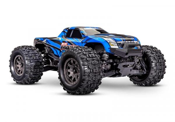 NEU TRAXXAS MINI-MAXX 4WD blau BL-2S Brushless, HD-Teile, mit Akku/Lader