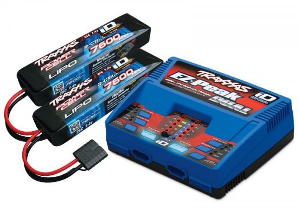 DUAL EZ-Peak Plus-Lader 2972G + 2x 2S Lipo 7600mAh 2869X TRAXXAS EU-Version / Ergänzungs-Paket Version 2018