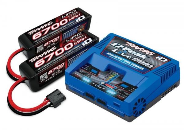 LIVE EZ-DUAL PLUS-LADER 2973G + 2X 4S LIPO 6700MAH 2890X TRAXXAS EU-VERSION / 8S X-MAXX PROFI-ERGÄNZUNGS-PAKET VERS20