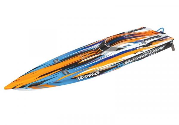 SLVR TRAXXAS SPARTAN ORANGE 36-ZOLL RENNBOOT BRUSHLESS, OHNE AKKU UND LADEGERÄT