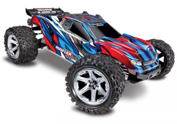 TRAXXAS Rustler 4x4 VXL blau RTR ohne Akku/Lader 1/10 4WD Stadium Truck Brushless