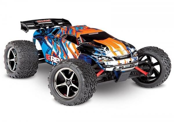 TRAXXAS E-Revo 4x4 orange RTR +12V-Lader+Akku 1/16 4WD Racing Truck Brushed