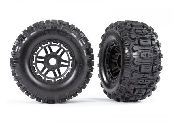 Sledgehammer Reifen auf 2.8 Dual-Profil Felge schwarz (2) TRAXXAS Maxx (TSM-rated)