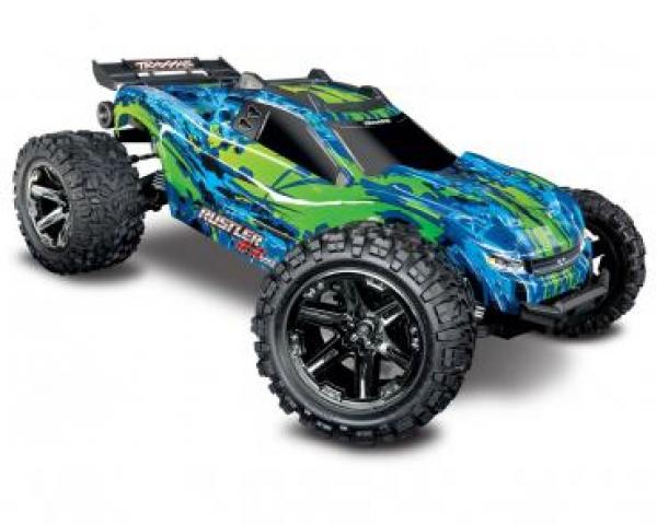 TRAXXAS Rustler 4x4 VXL grün/blau RTR ohne Akku/Lader 1/10 4WD Stadium Truck Brushless